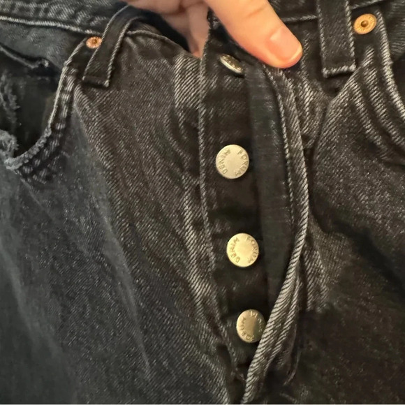 Aritzia Denim Forum The Joni High Rise Loose Jeans Size 28 Black Distressed READ - Picture 8 of 16